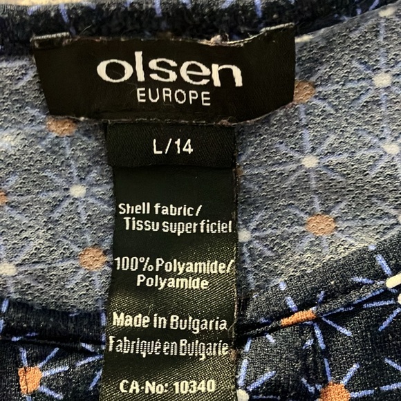 Olsen Sz L/14 Navy Long Sleeve Top - Like New - Picture 2 of 6